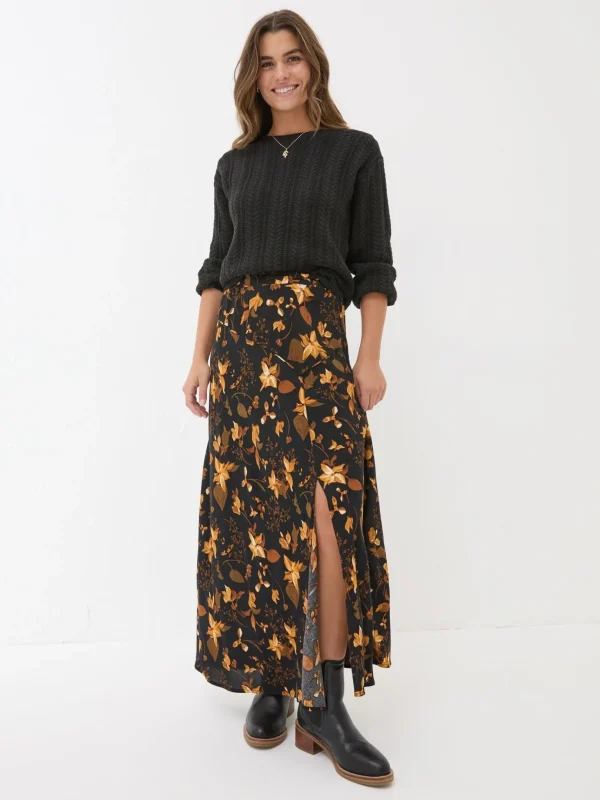 Black Willa Floral Skirt