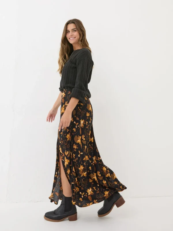 Black Willa Floral Skirt