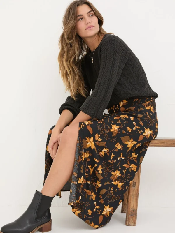 Black Willa Floral Skirt