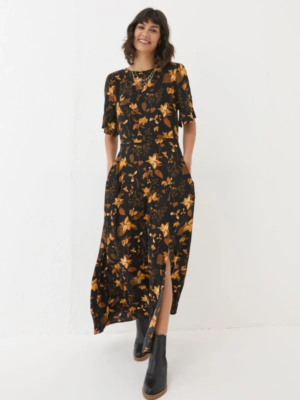 Black Winona Floral Dress