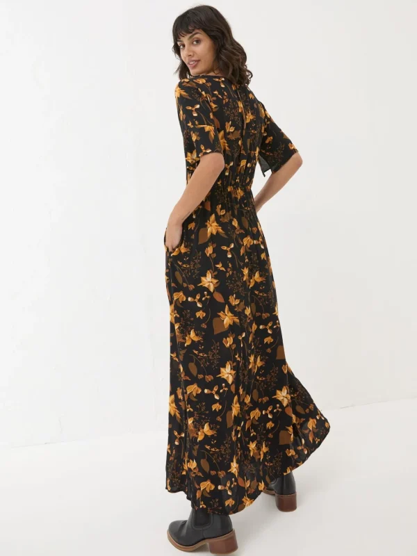 Black Winona Floral Dress