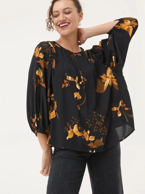 Black Wynn Floral Blouse