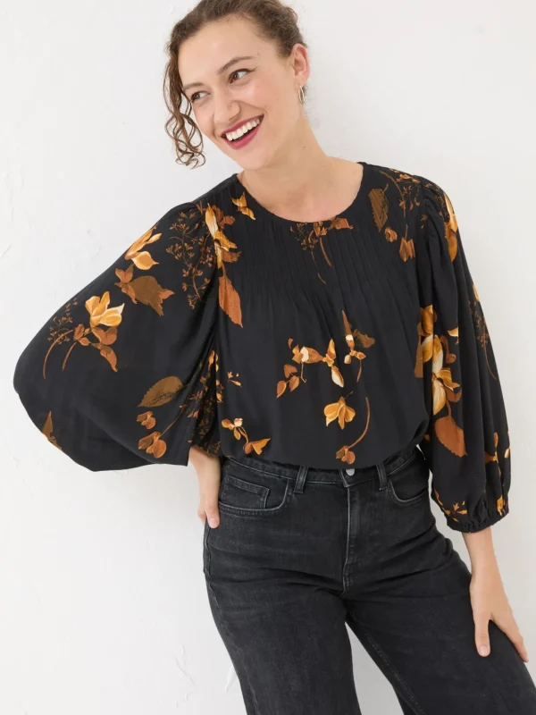 Black Wynn Floral Blouse