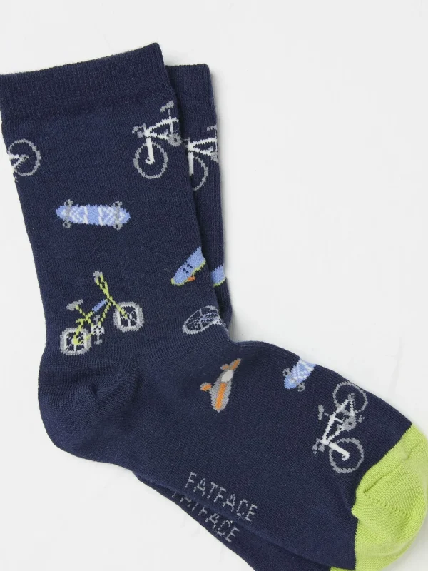 Blue Bike & Skate Kids' Socks 1 Pack