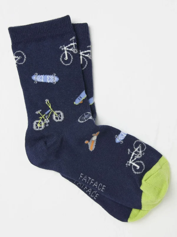 Blue Bike & Skate Kids' Socks 1 Pack