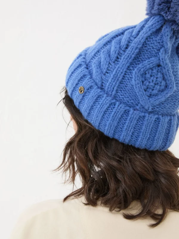 Blue Billie Cable Bobble Beanie