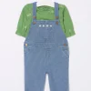 Blue Blue Stripe Dungarees