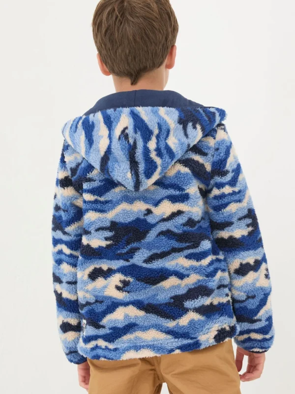 Blue Camo Zip Through Fleece