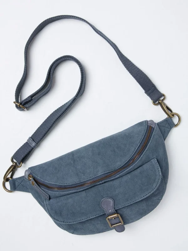 Blue Canvas Belt Bag