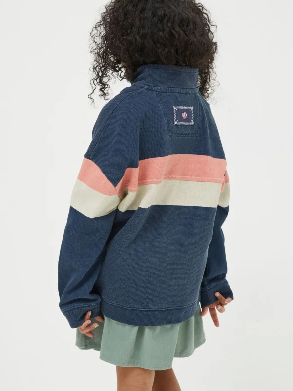 Blue Colourblock Boxy Airlie Sweat Top