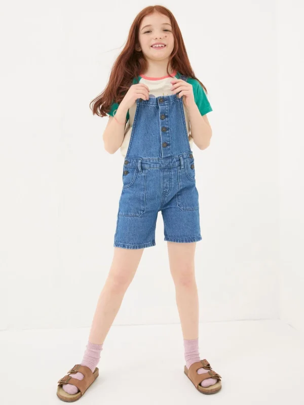 Blue Denim Shortie Dungarees