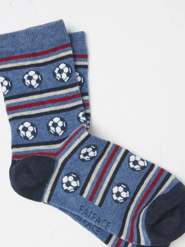 Blue Football Kids' Socks 1 Pack