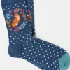 Blue Fox Wreath Women's Socks 1 Pack (size 4-7)