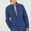 Blue Grays Grid Check Shirt