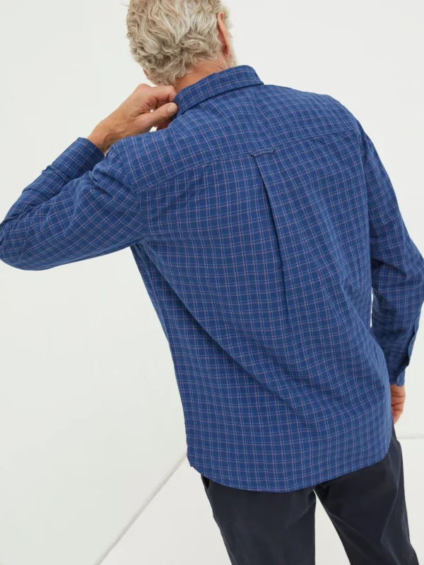 Blue Grays Grid Check Shirt