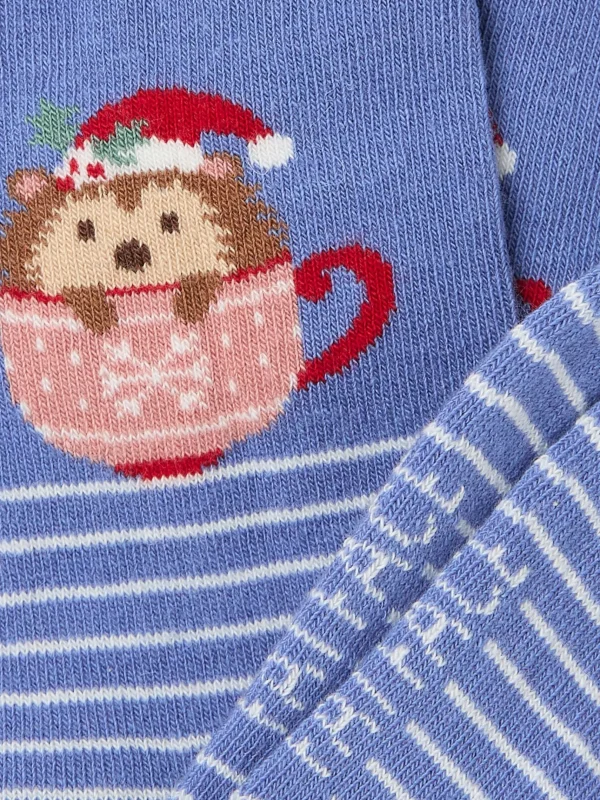 Blue Hedgehog Mug Womens Socks 1 Pack