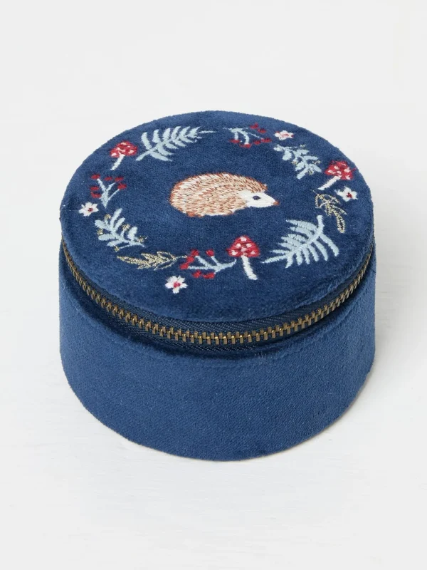 Blue Hedgehog Travel Jewellery Box