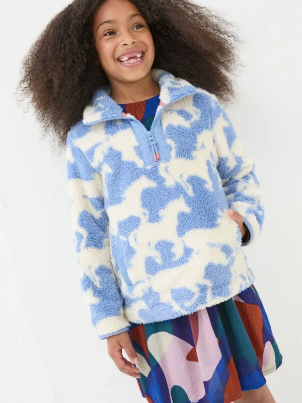 Blue Horse Half Neck Fleece