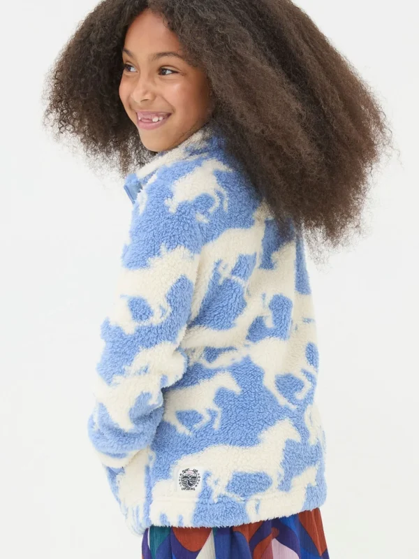 Blue Horse Half Neck Fleece