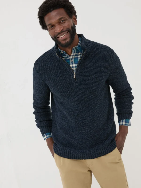 Blue Hove Knitted Half Neck Jumper