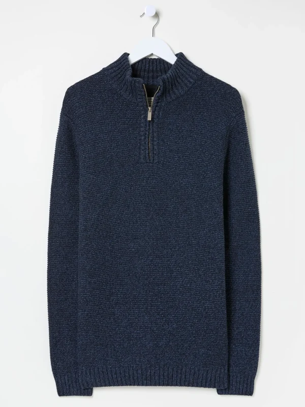 Blue Hove Knitted Half Neck Jumper