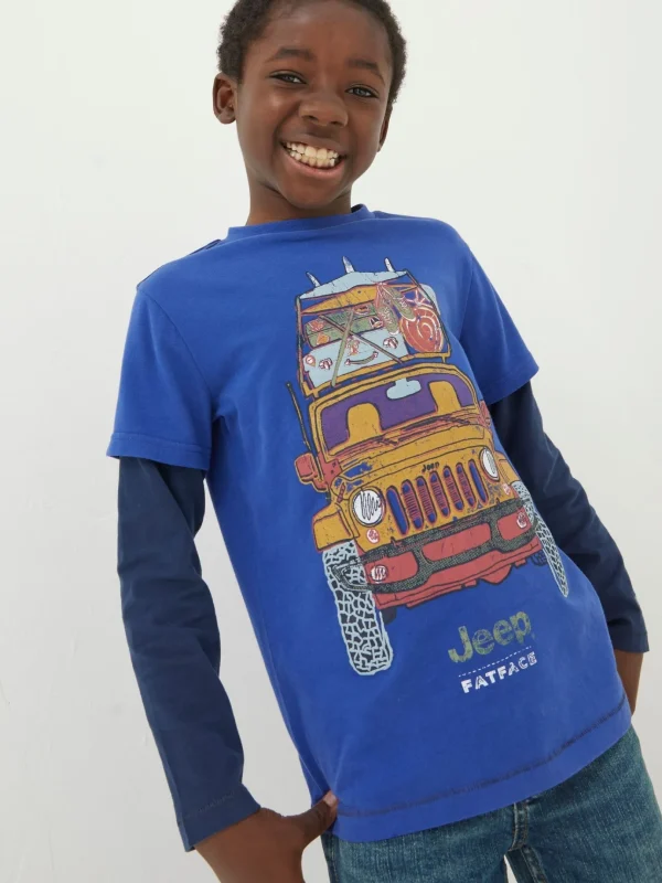 Blue Jeep Graphic Jersey T-Shirt