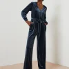 Blue Juniper Velvet Jumpsuit