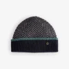 Blue Lambswool Beanie Hat