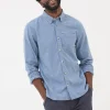 Blue Long Sleeve Grantham Grid Check 100% Cotton Shirt