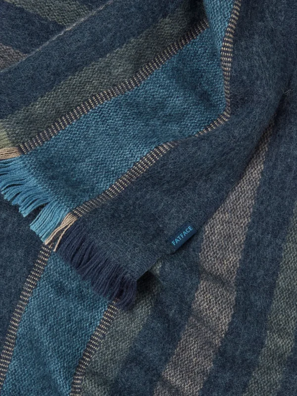 Blue Marl Woven Stripe Scarf