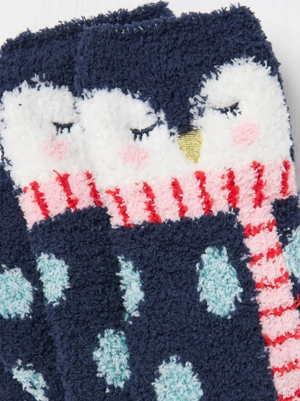 Blue Navy Cosy Penguin Socks