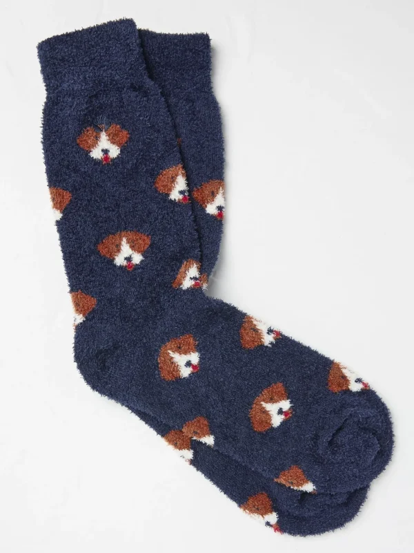 Blue Navy Dog Cosy Socks