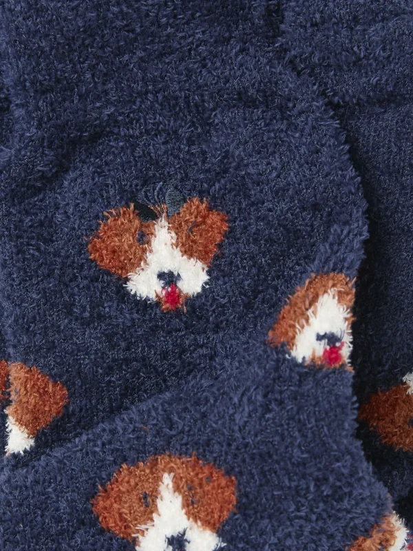 Blue Navy Dog Cosy Socks