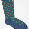 Blue Navy Geo Tree Socks