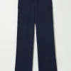 Blue Navy Knitted Wide Leg Pyjama Bottoms