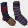 Blue Navy Thermal Stripe Socks 2 Pack