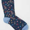 Blue Navy Womens Pop Floral Socks 1 Pack