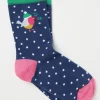 Blue Navy Womens Robin Spot Socks 1 Pack