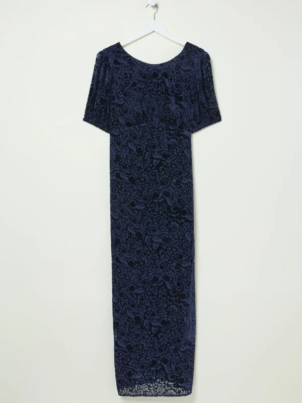 Blue Nora Burnout Midi Dress