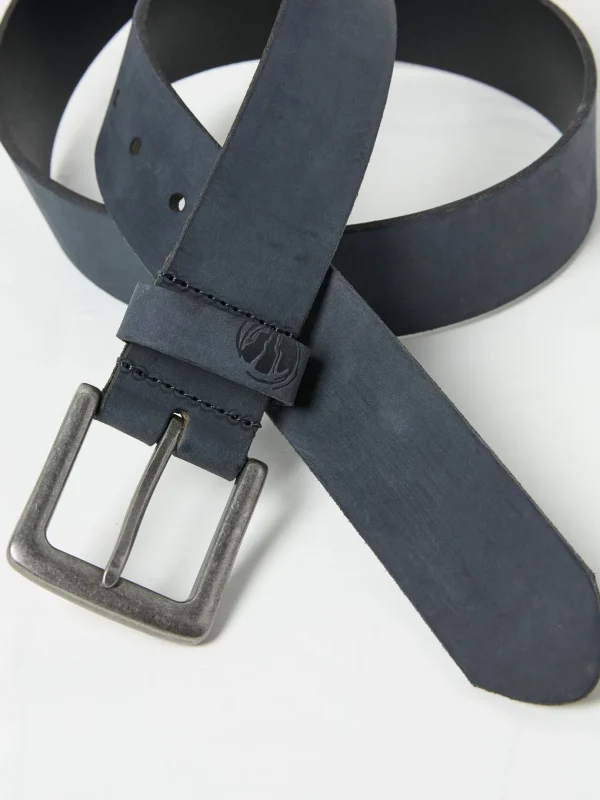 Blue Nubuck Leather Belt