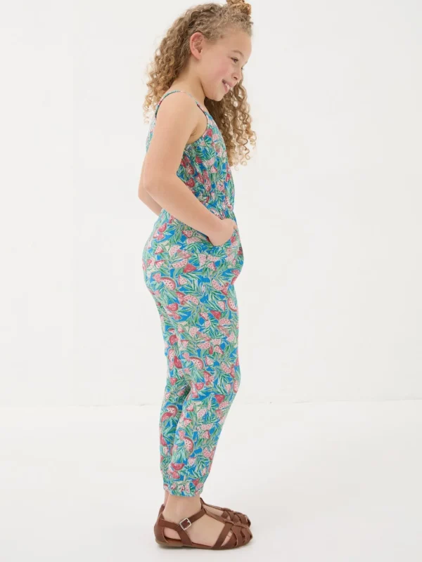 Blue Paisley Print Jumpsuit