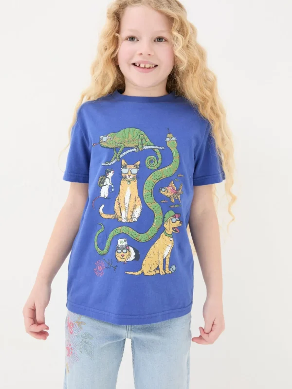 Blue Pet Graphic T-Shirt