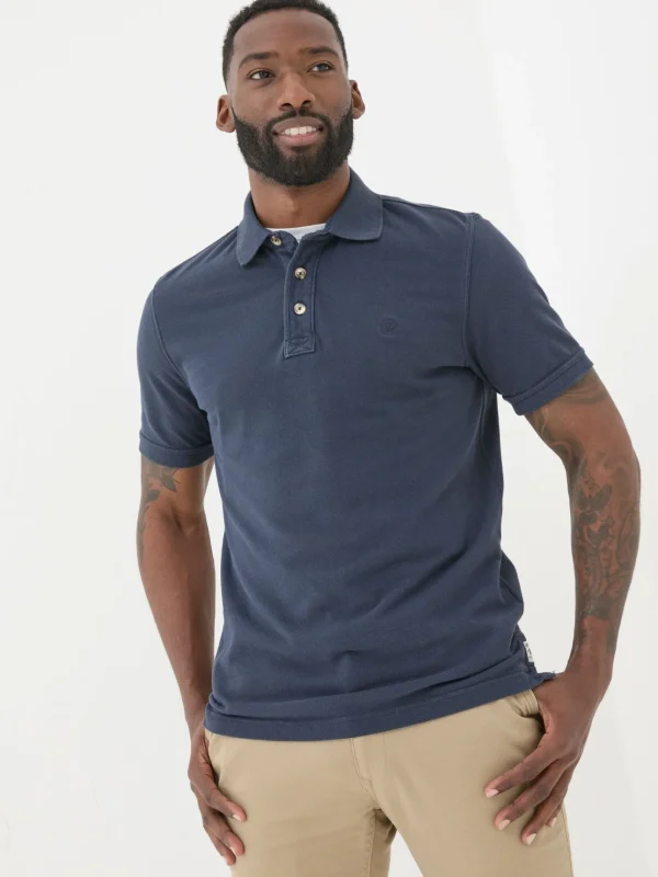 Blue Pique Polo Shirt