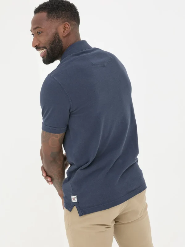 Blue Pique Polo Shirt