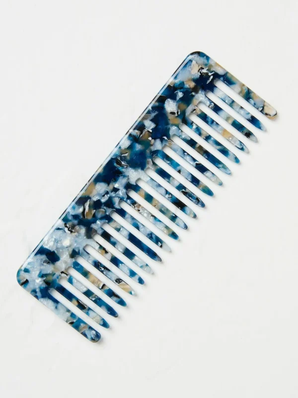 Blue Resin Wide Tooth Hair Comb