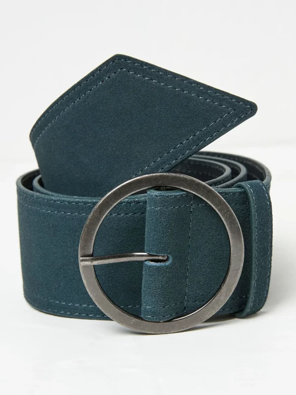 Blue Soft Wide Waist Belt