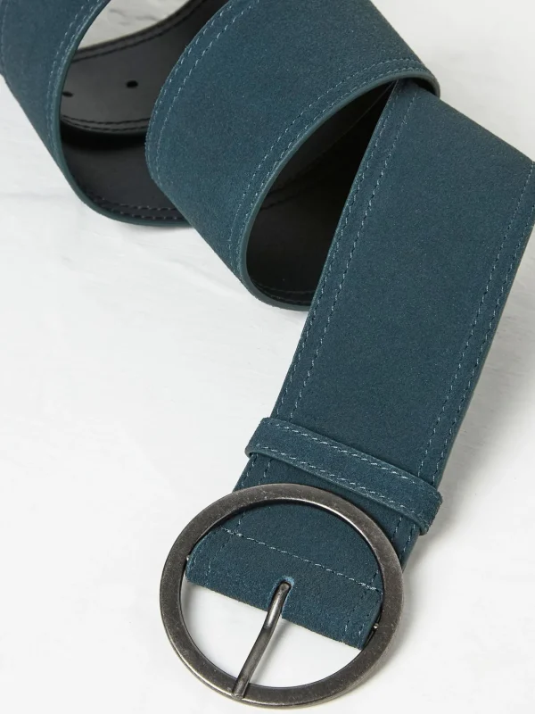 Blue Soft Wide Waist Belt