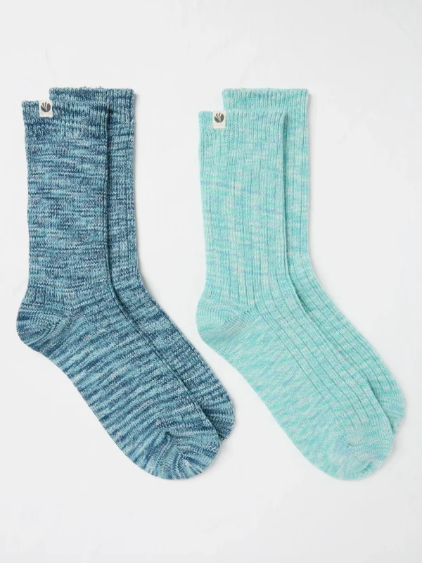 Blue Space Dye Socks 2 Pack