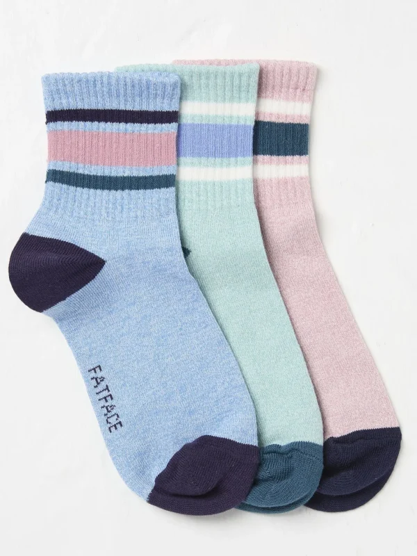 Blue Stripe Sport Socks 3 Pack