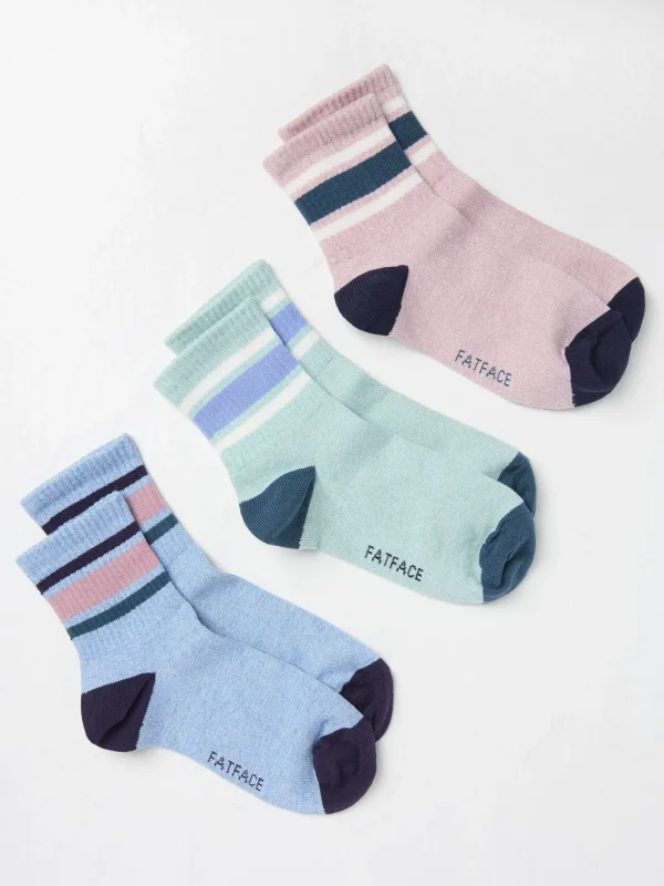 Blue Stripe Sport Socks 3 Pack